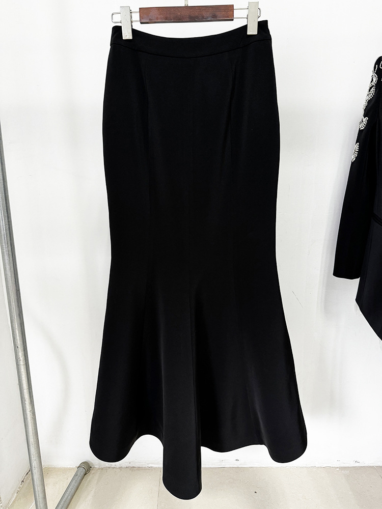 TWOTWINSTYLE Solid Temperament Split Women Sexy Trumpet Skirts