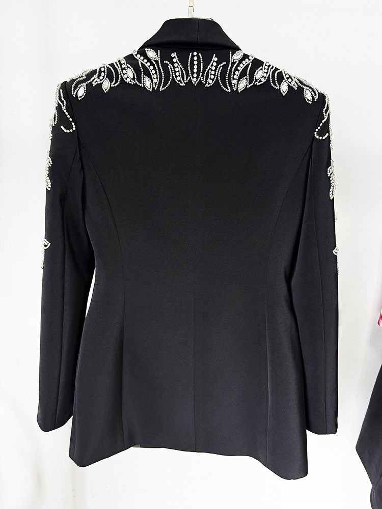 TWOTWINSTYLE Solid Fashion Spliced Diamonds Women Formal Blazers
