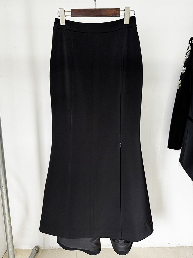 TWOTWINSTYLE Solid Temperament Split Women Sexy Trumpet Skirts