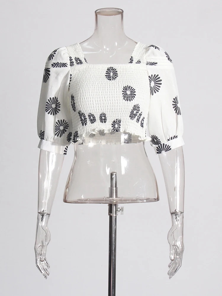 TWOTWINSTYLE Hit Color Printing Women Casual Two Piece Sets