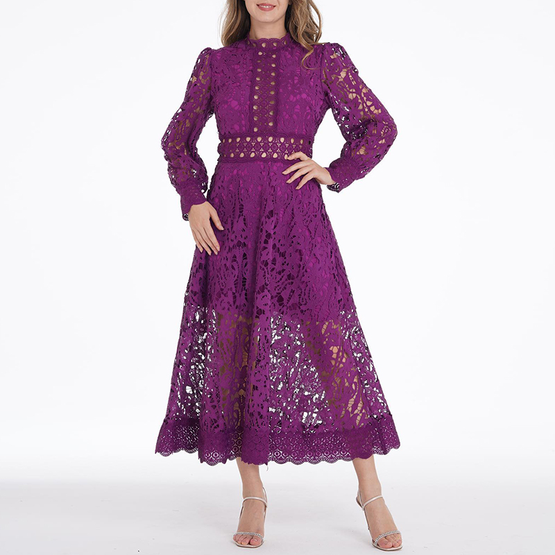 CHICEVER minimalist Elegant Hollow Out Midi Women Dresses