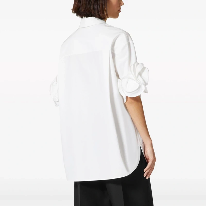 CHICEVER Patchwork Appliques Casual solid Blouses Female