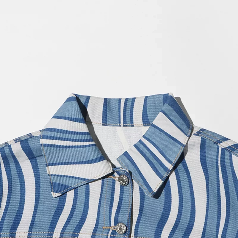 CHICEVER Hit Color Striped Casual Jacket For Women