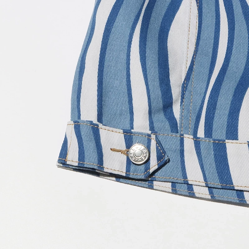CHICEVER Hit Color Striped Casual Jacket For Women