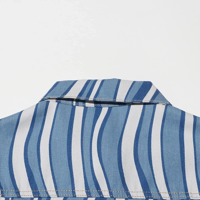 CHICEVER Hit Color Striped Casual Jacket For Women