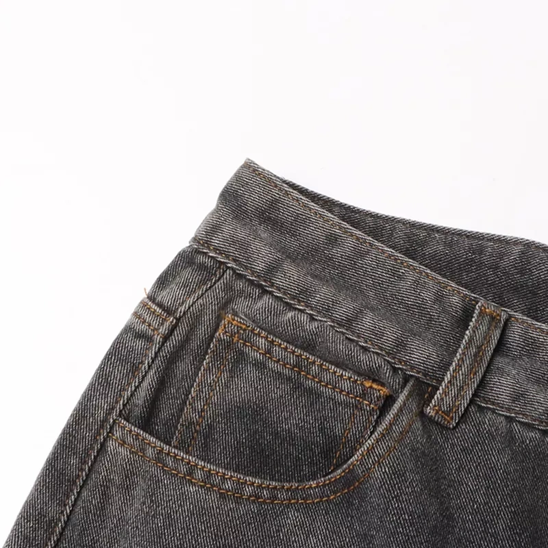 CHICEVER Patchwork Button Fashion Loose Jeans For Women