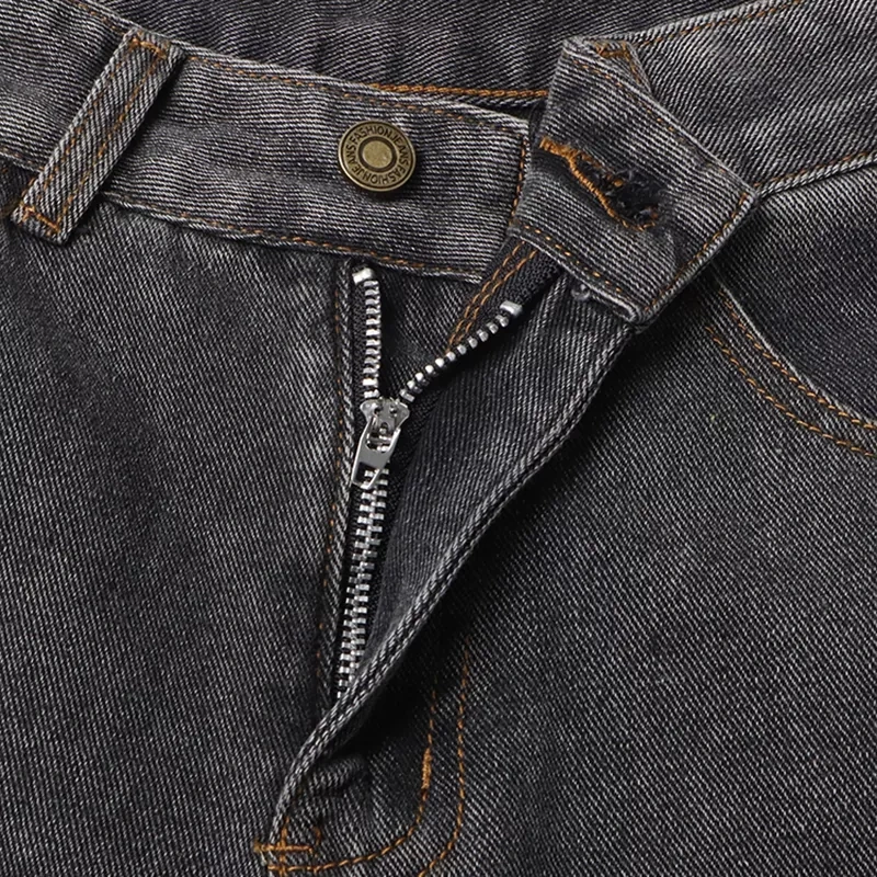CHICEVER Patchwork Button Fashion Loose Jeans For Women