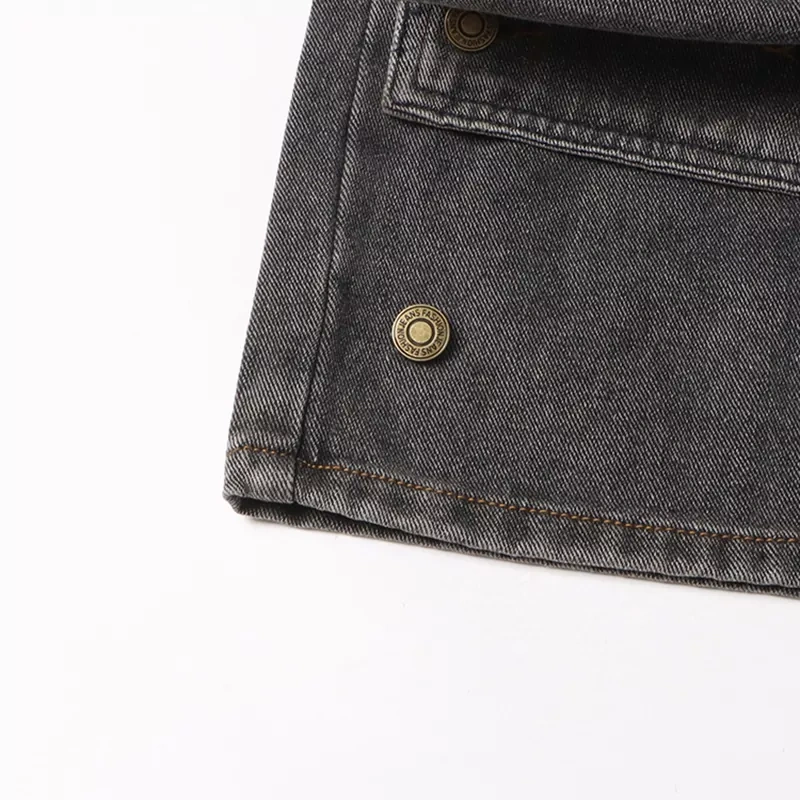 CHICEVER Patchwork Button Fashion Loose Jeans For Women