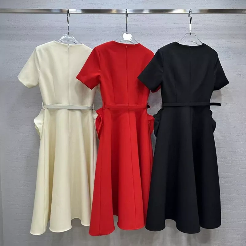 CHICEVER Solid Patchwork Floral Dresses For Women
