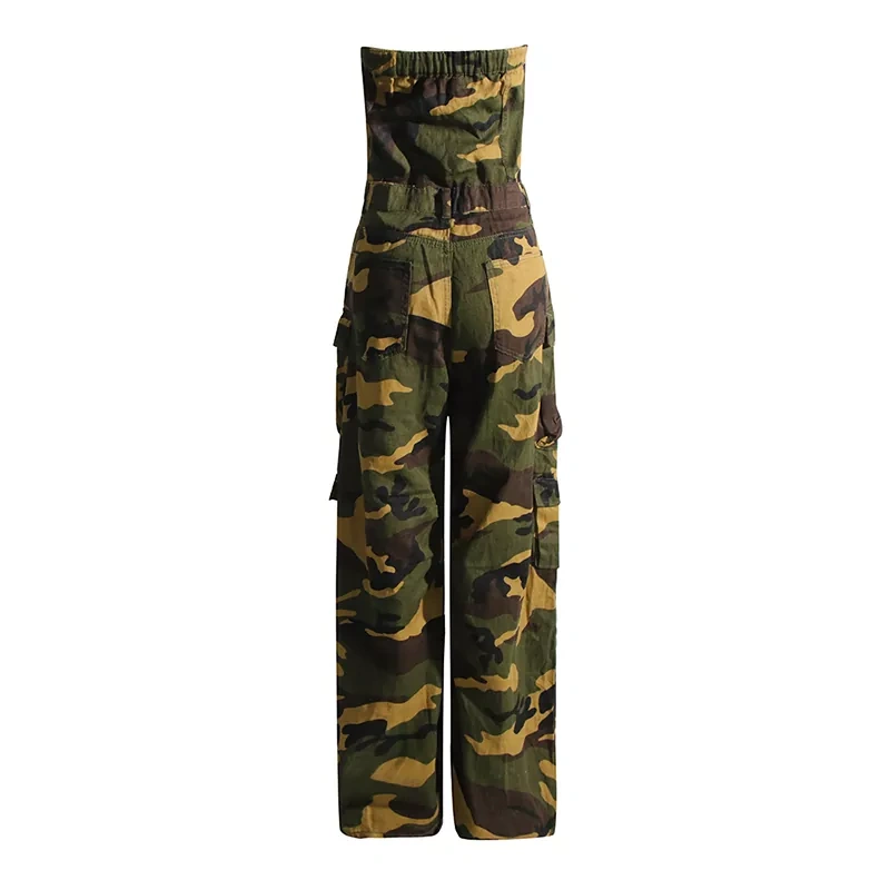 CHICEVER Camouflage Streetwear Jumpsuits For Women