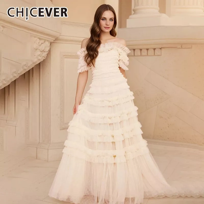 CHICEVER Tierred Ruched Dresses For Woman