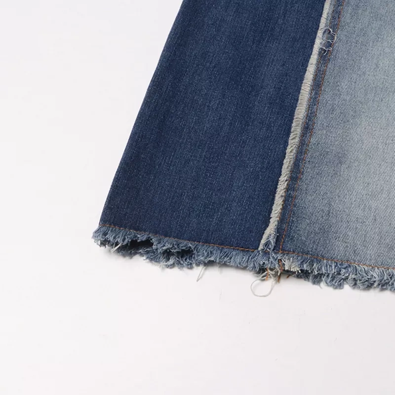 CHICEVER Vintage Colorblock Denim Wide Leg Jeans For Women