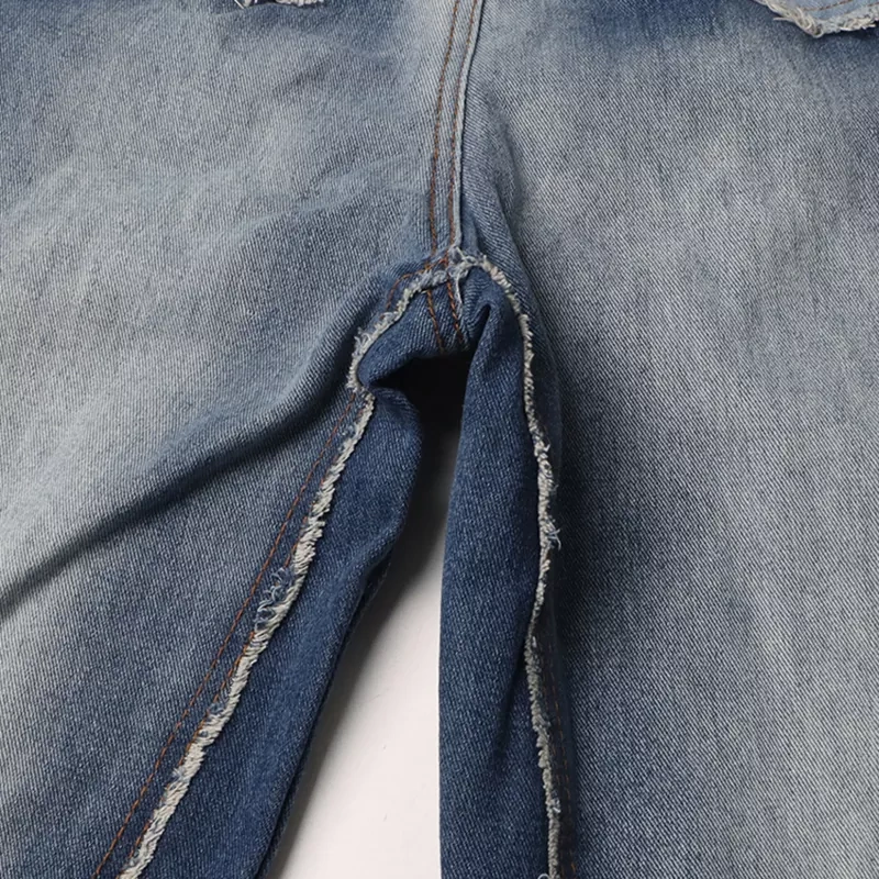 CHICEVER Vintage Colorblock Denim Wide Leg Jeans For Women