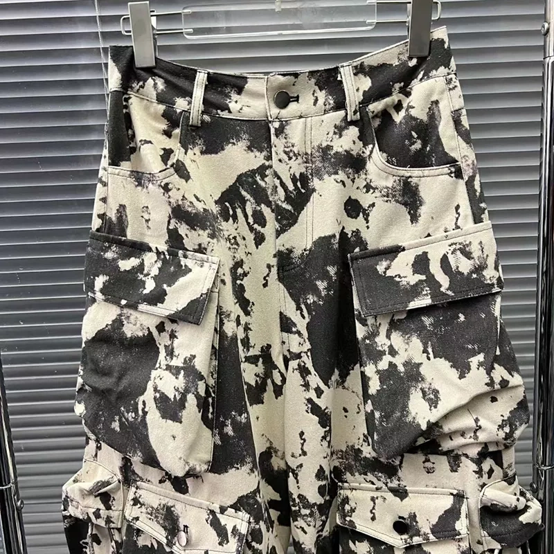 CHICEVER Streetwear Colorblock Cargo Jeans