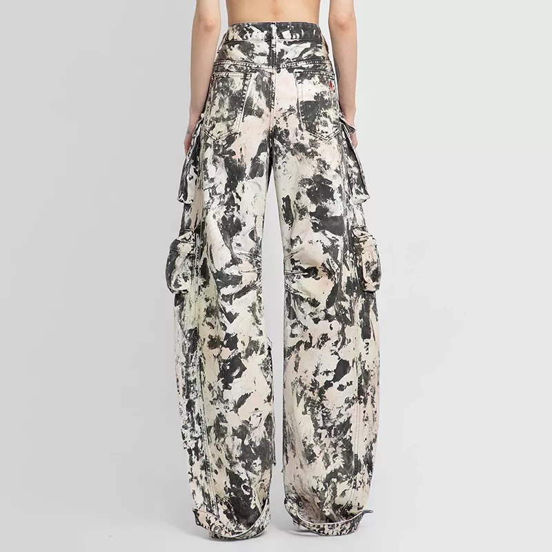 CHICEVER Streetwear Colorblock Cargo Jeans
