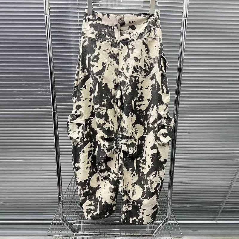 CHICEVER Streetwear Colorblock Cargo Jeans