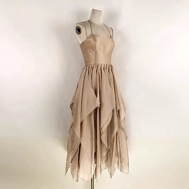 CHICEVER Suspender High Waisted Dress For Women