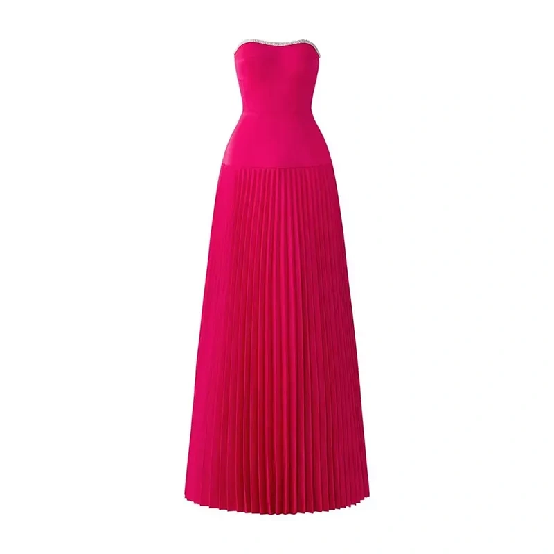CHICEVER Temperament Strapless Dress For Women