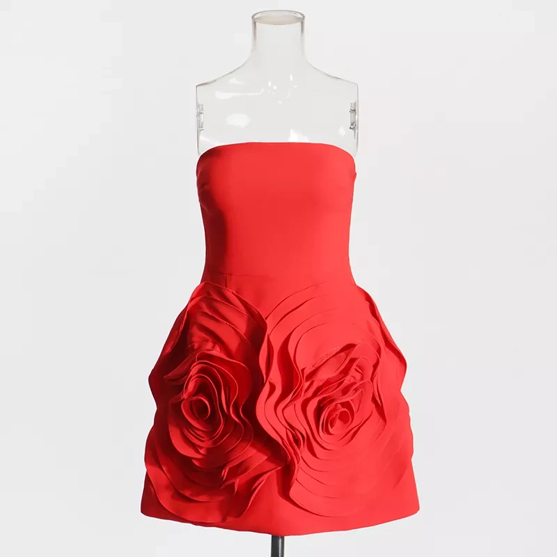 CHICEVER Solid Patchwork Appliques Temperment Dresses For Women