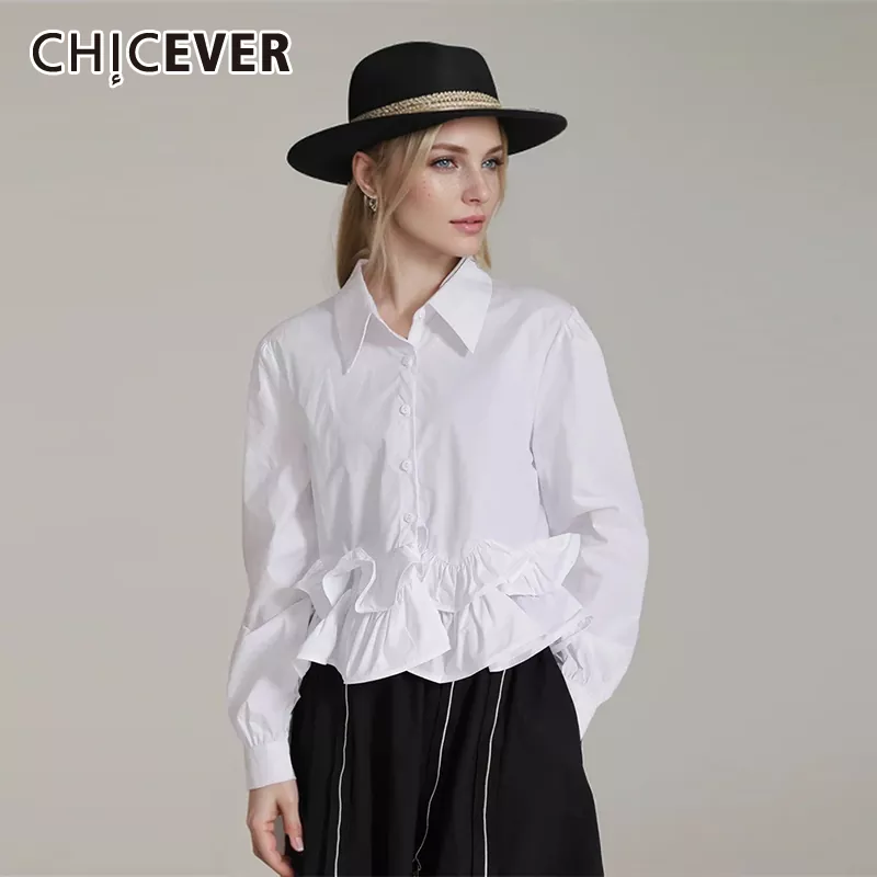 Women's Single-Breasted Cutout Waist Long Sleeve Elegant Blouse