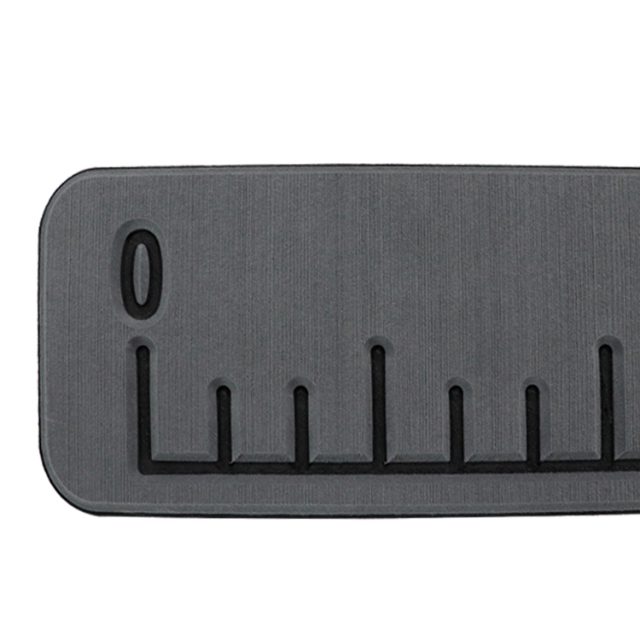 PE/EVA Foam Fish Ruler - Dark Grey Over Black