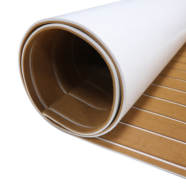 Brown Top White Lines Diamond Marine Eva Foam Boat Decking Sheet with