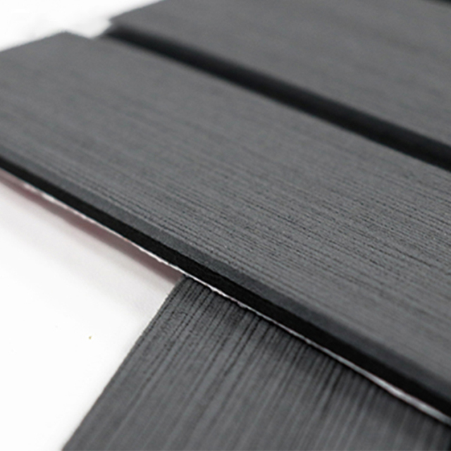 Dark Grey Top Black Lines Diamond Eva Foam Teak Decking Sheet for DIY
