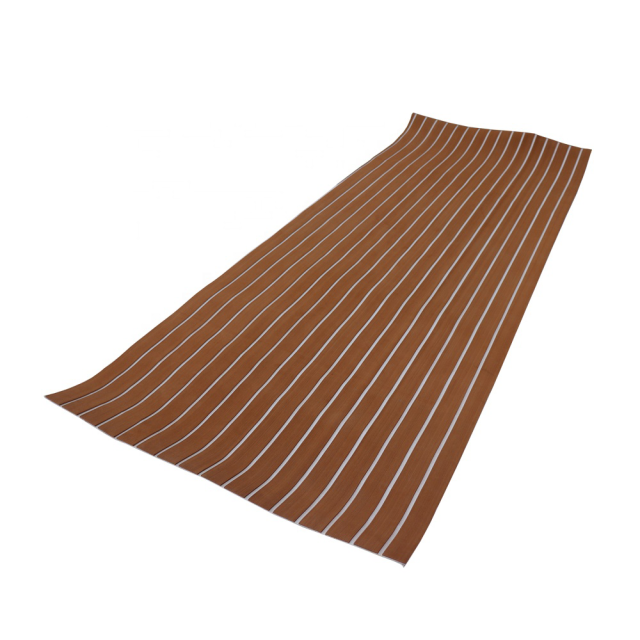 Melors Light Brown + White Color Anti-slip UV- resistant EVA Foam Faux Teak Sheet Recreational Vehicle RV Car Boat Flooring