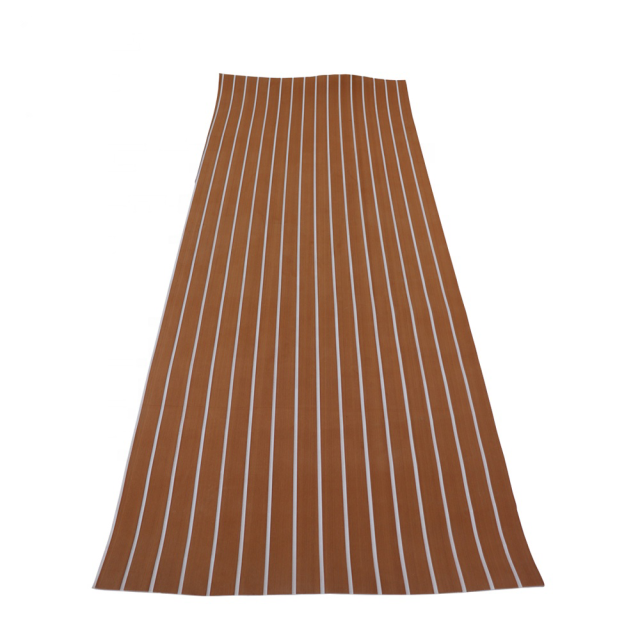 Melors Light Brown + White Color Anti-slip UV- resistant EVA Foam Faux Teak Sheet Recreational Vehicle RV Car Boat Flooring