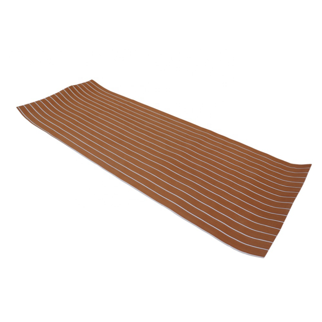 Melors Light Brown + White Color Anti-slip UV- resistant EVA Foam Faux Teak Sheet Recreational Vehicle RV Car Boat Flooring