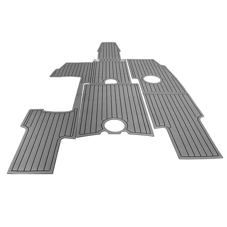 Personalized marine decking solutions with various patterns and textures.