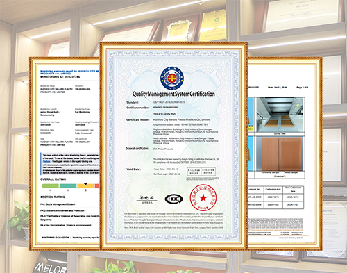 Melors certified with BSCI, ISO9001, UV testing & 3M partnership