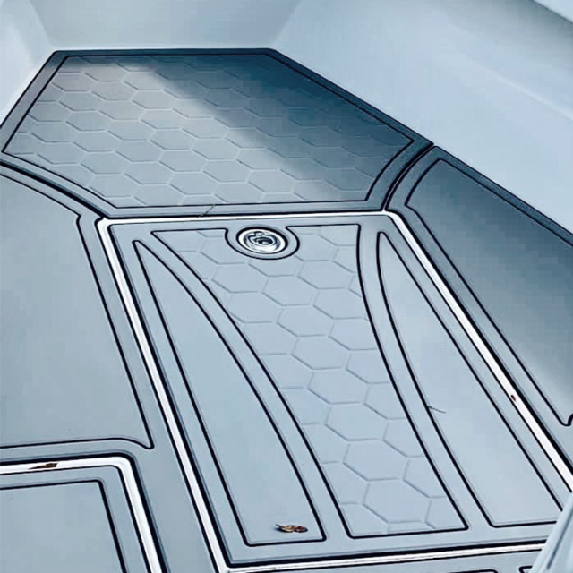 Multiple color options for custom boat flooring, over 100 choices available.