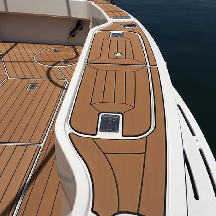 UV-resistant marine decking with brushed texture, perfect for all weather conditions.