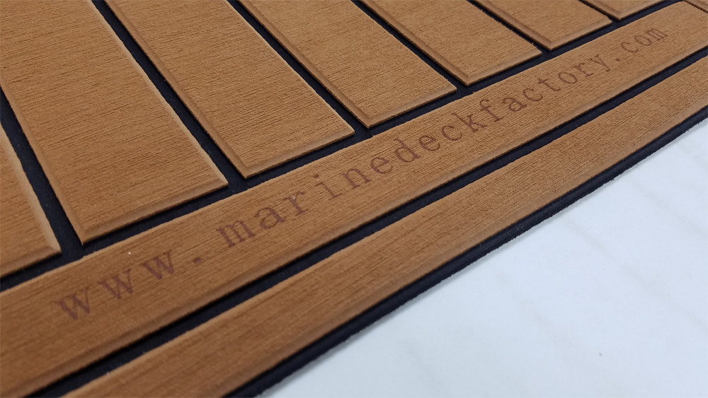 EVA marine flooring installed on a boat deck, showcasing heat resistance and anti-slip properties under direct sunlight.