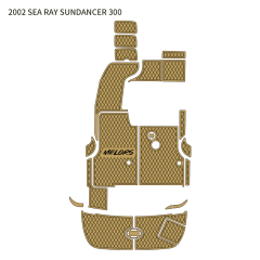 Factory-custom EVA decking for 2002 Sea Ray Sundancer 300—non-slip, durable, and cut to exact boat shape.