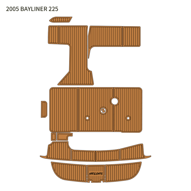 Bayliner 225 custom teak-style boat decking – Manufactured by professional EVA flooring factory.
