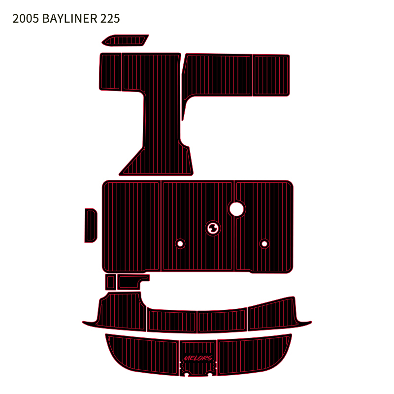 Custom marine decking for 2005 Bayliner 225, factory EVA foam, non-slip & UV safe