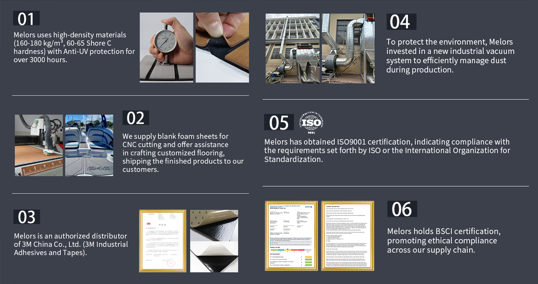 Durable EVA PE deck foam for custom marine flooring