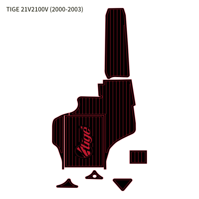 Non-slip marine flooring custom designed for Tige 21v2100v (2000–2003)