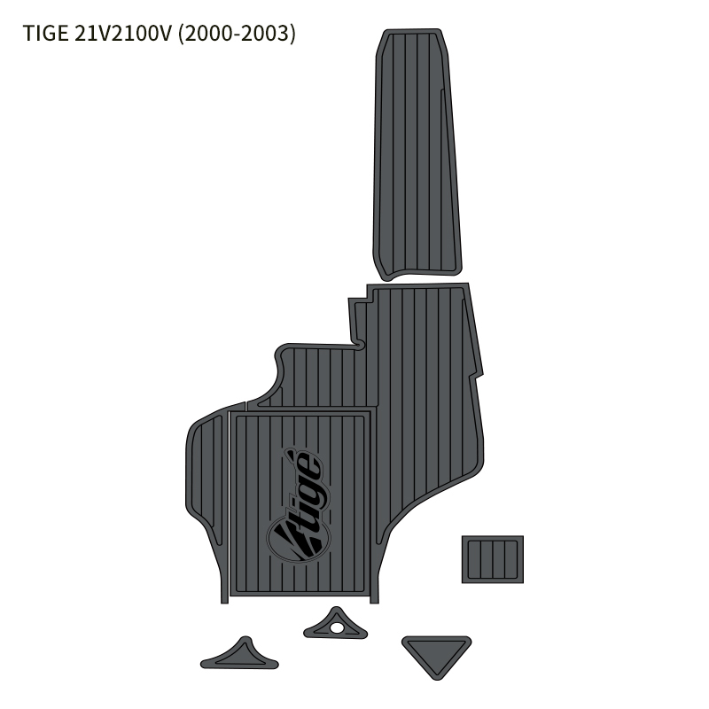 Custom EVA decking CNC cut for Tige 21v2100v, anti-slip and waterproof