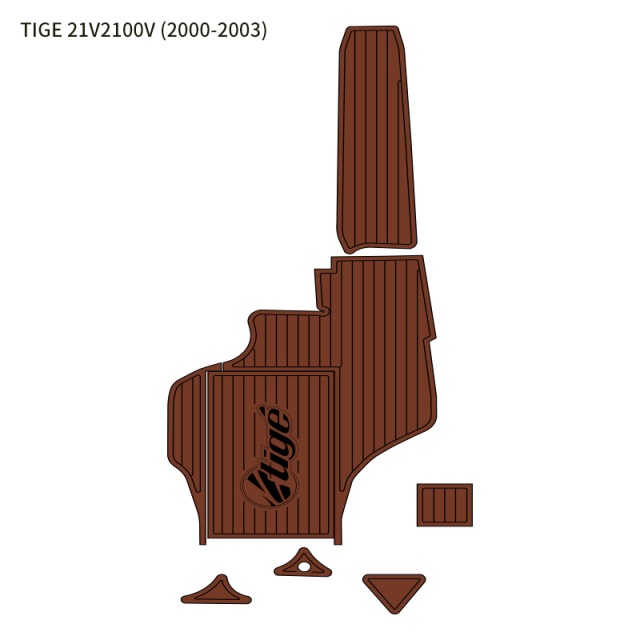 marine teak flooring for Tige 21v2100v (2000-2003) boat deck factory made