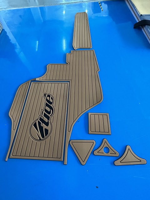 High-quality EVA foam deck sheets for Tige 21v 2100v boat models, custom cut by Melors
