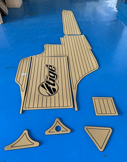 Marine-grade EVA teak flooring sheet for Tige 21v / 2100v boat customization