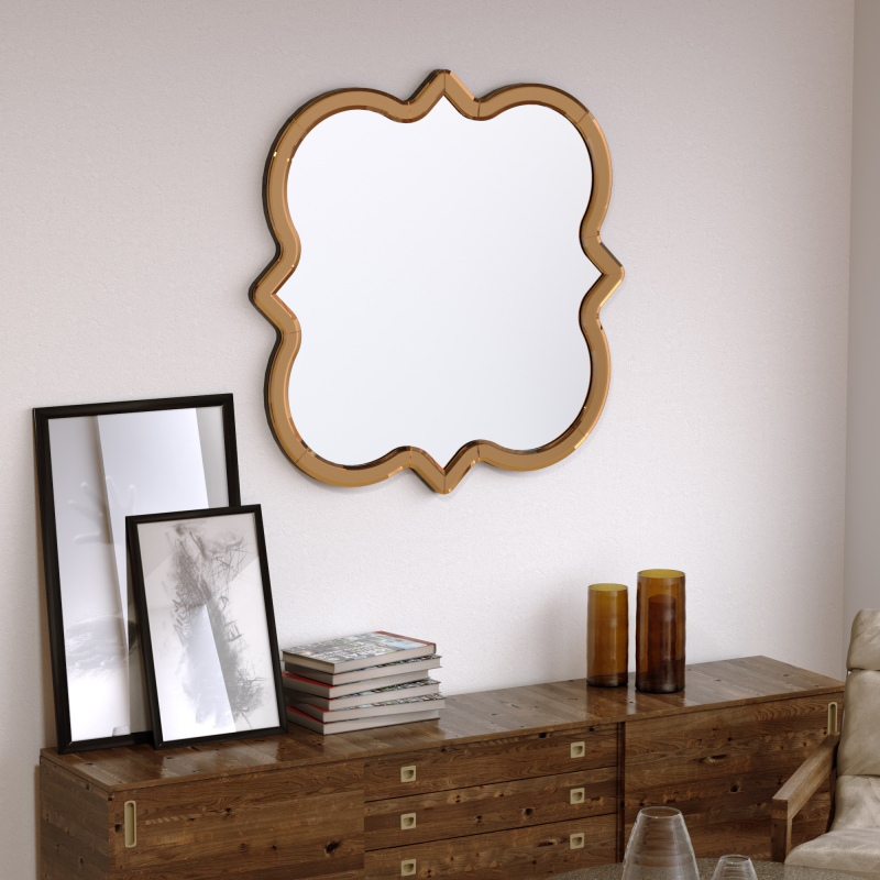 Wavy Wall Mounted Mirror 24 inch - Special Design &amp; Modern Wall Decor Hanging Mirror - For Home, Living Room, Bedroom, Entryway