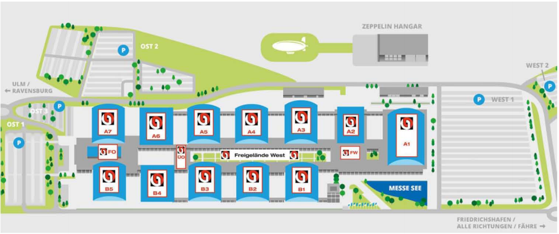 Fakuma 2026 fairground overview &mdash; JBRplas is located in Hall A7, Stand 7402