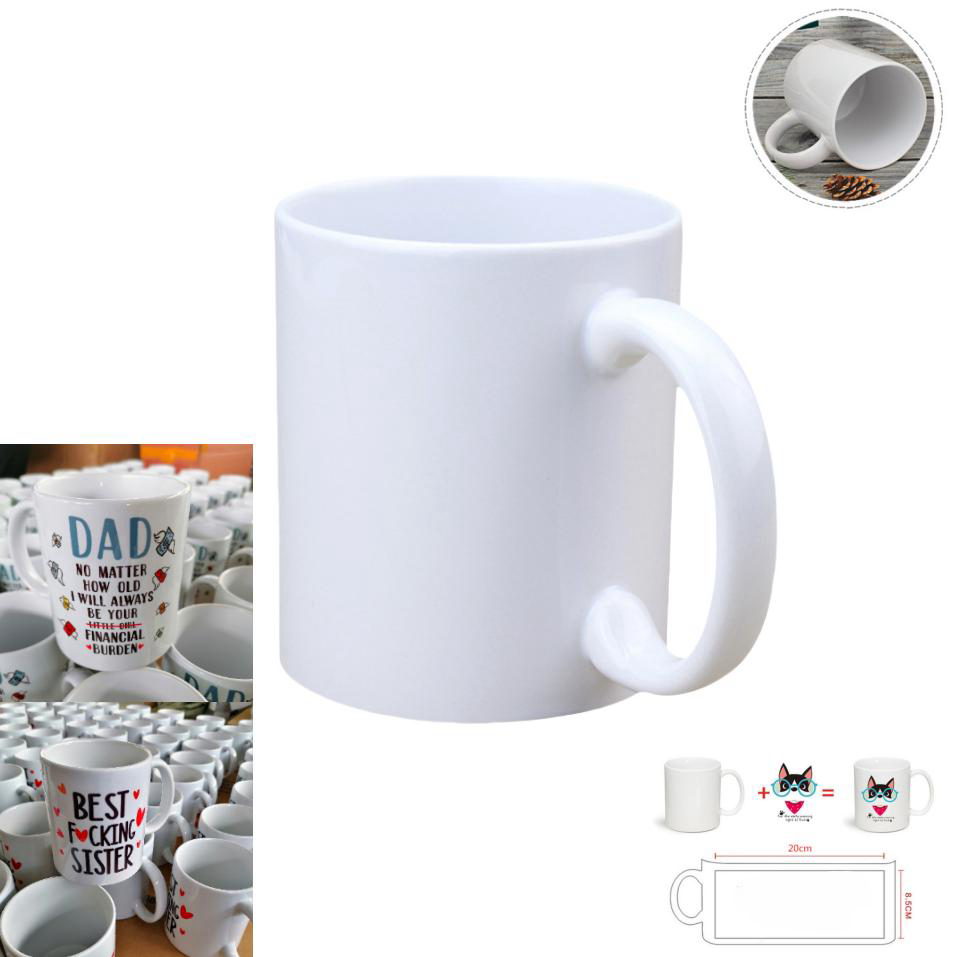 11oz White Ceramic Mug Full Color