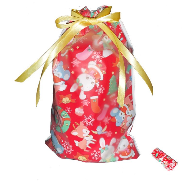 Biodegradable Christmas Drawstring Gift Bag