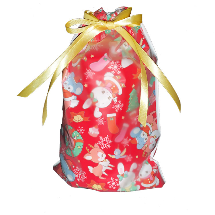 Biodegradable Christmas Drawstring Gift Bag