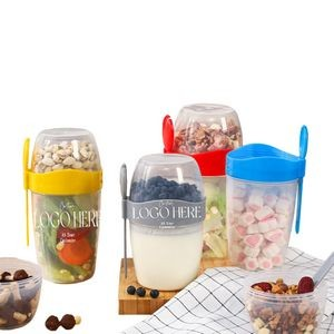 Salad/Breakfast Cup W/ Lid Spoon